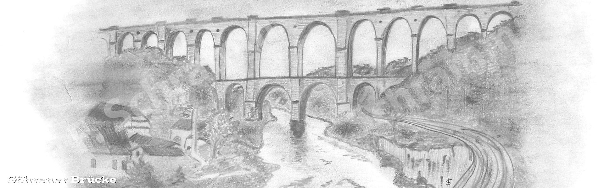 Zeichnung der Göhrener Brücke